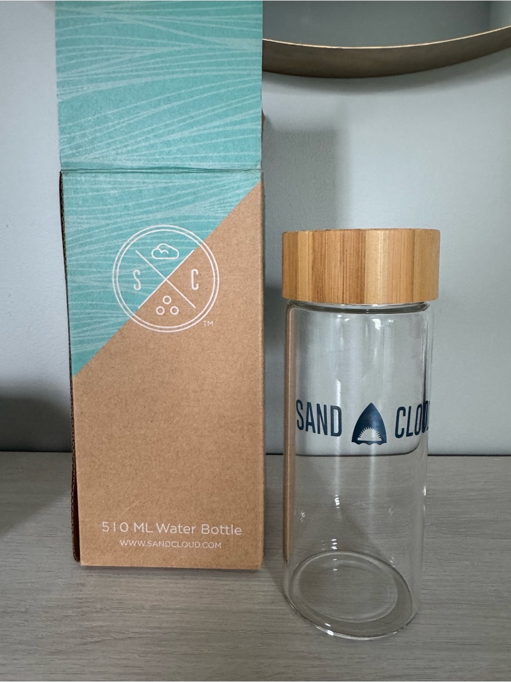 Sand Cloud Towels 15oz Save The Fishies Glass Water Bottle -Shark | New With Box
